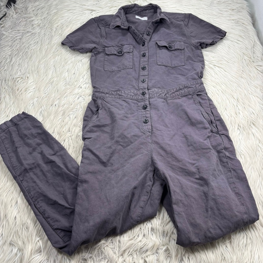 Outerknown Women's XS Gray S.E.A. Jumpsuit Cover Alls Minimalist Cotton Linen - Picture 1 of 6